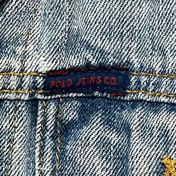 Vintage Ralph Lauren Polo Women’s Trucker Crop Jean Jacket Sz M - Picture 4 of 5